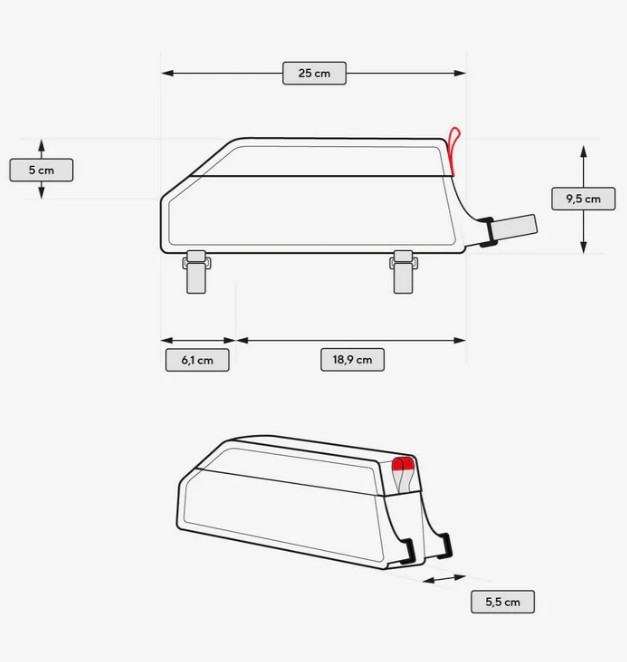 Cyclite Top Tube Bag Dimensions